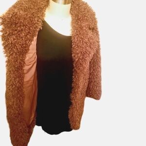 NWOT | ZARA OUTERWEAR | Warm Light  Brown | Faux Fur Shearling Coat | Size: XS